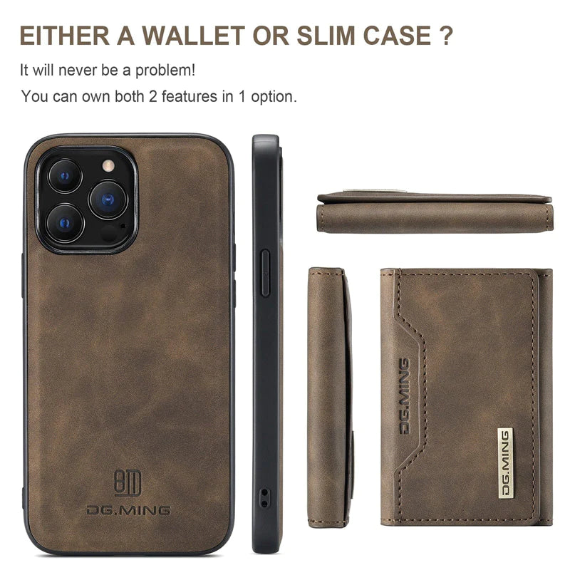 Abnehmbare Leder IPhone Wallet Case | 2 in 1 Magnetisch