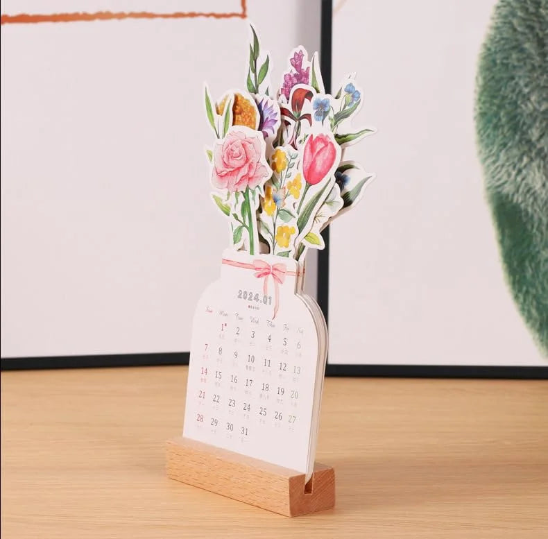 2024 Blühende Blumen Tischkalender