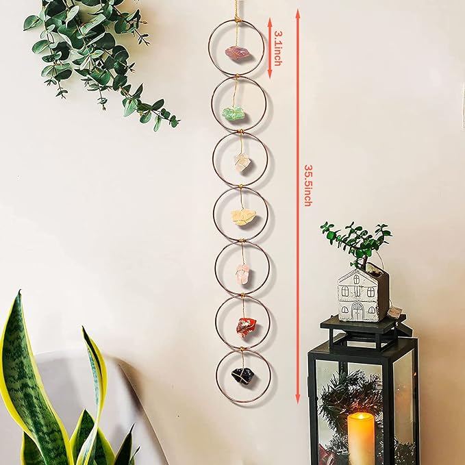 7 Chakra Natürlicher Edelstein Kristall Wanddekoration - Home Decor