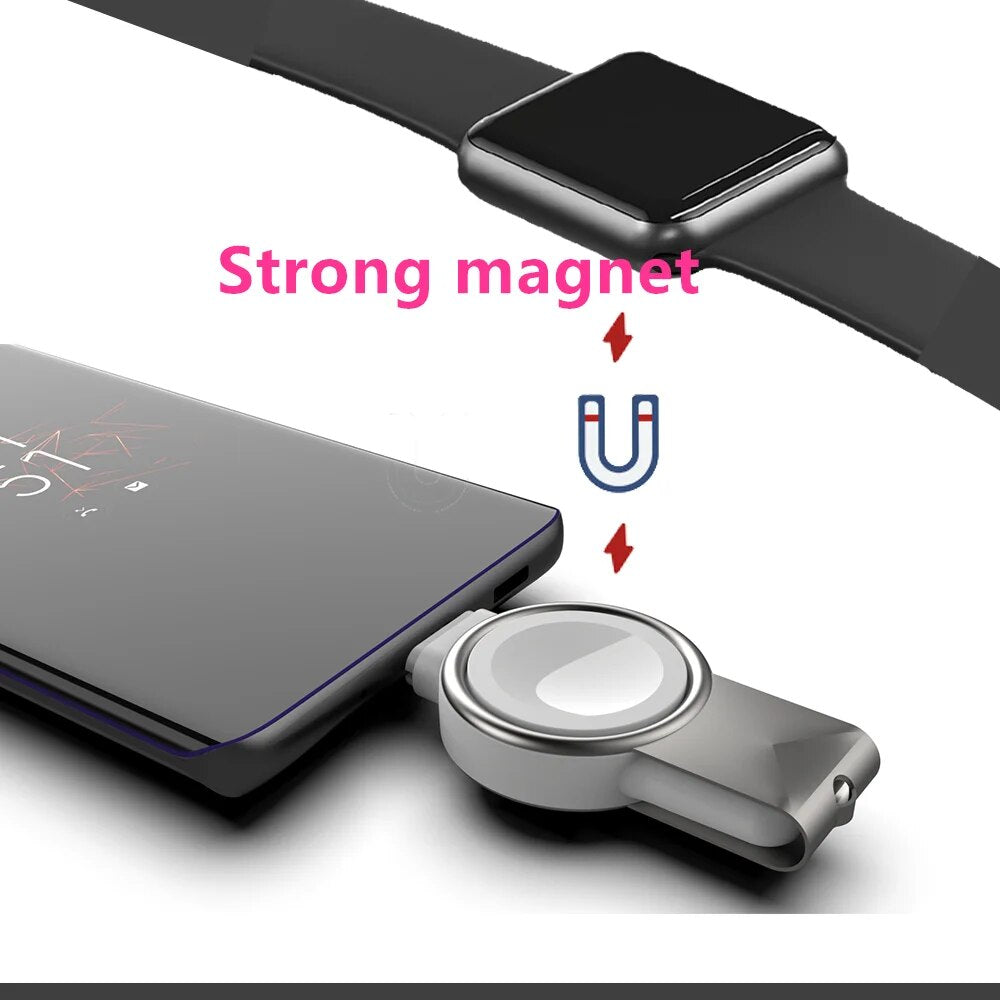 Tragbares 2-in-1 USB-A & USB-C Ladegerät Magnetisches kabelloses Reise-Ladegerät für Apple Watch Series Ultra 8 7 SE 6 5 4 3 2