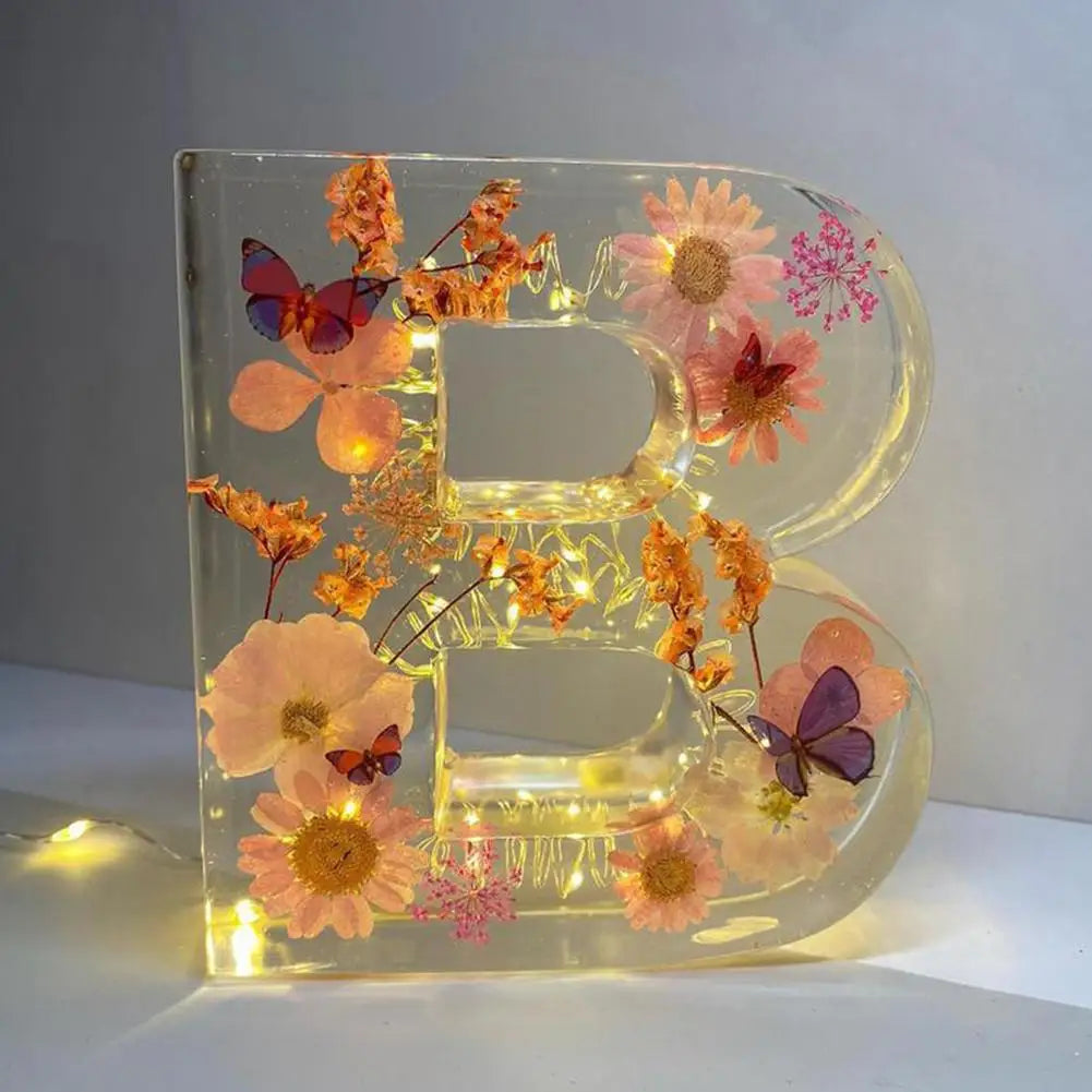 LED-Nachtlicht mit Blumen-Alphabet